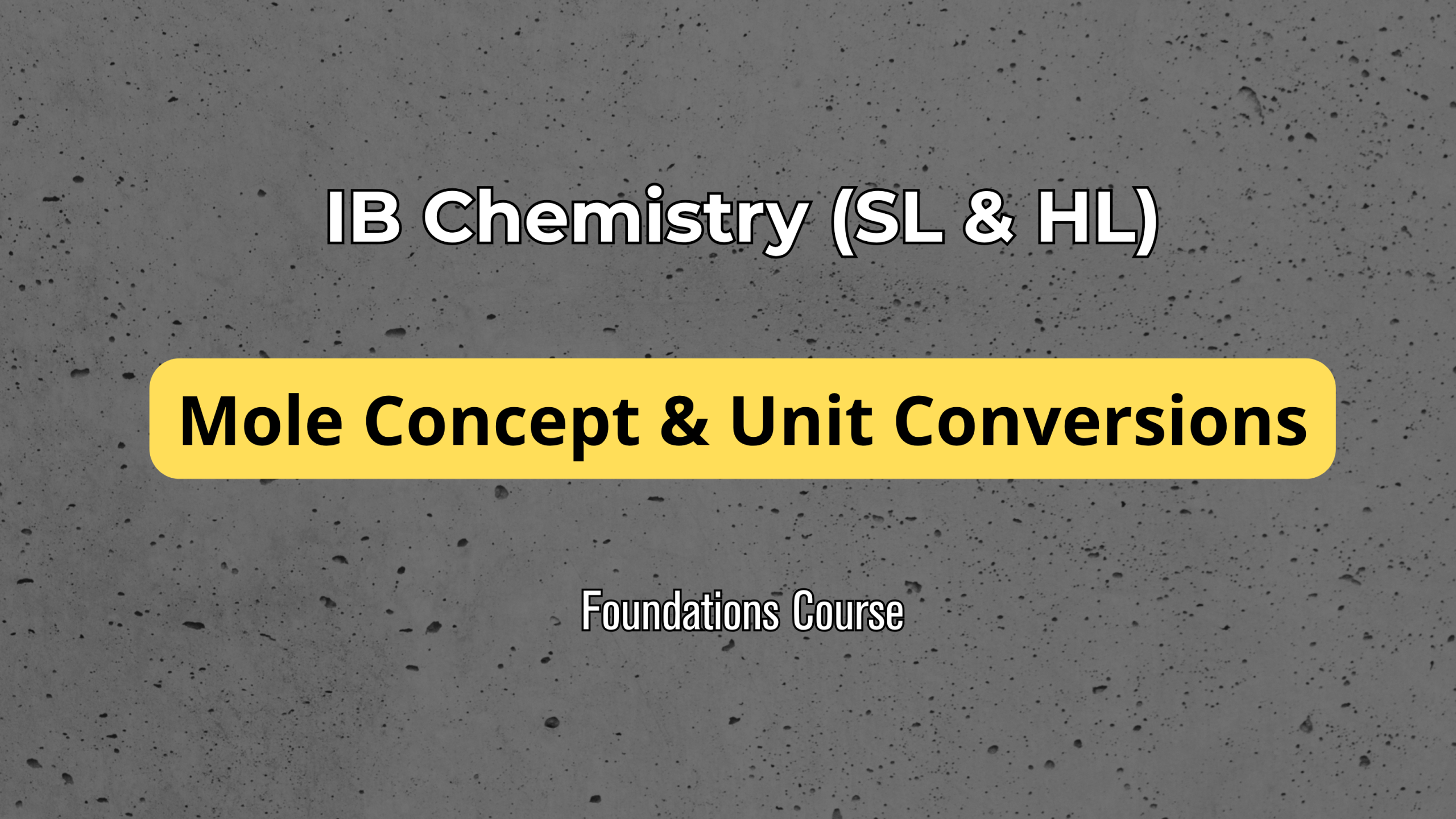 IB Chemistry: The Mole Concept & Unit Conversions
